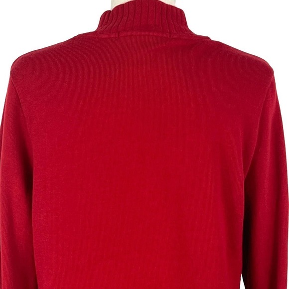 GEOFFREY BEENE QUARTER ZIP MOCK NECK KNITTED SPORT PULLOVER SWEATER RED XL EUC - Picture 8 of 12